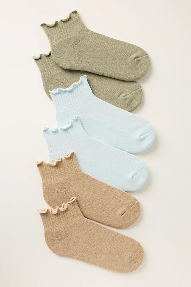 Daily Practice Athletic Ruffle Socks, Set of 3