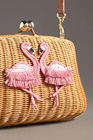 Serpui Blair Flamingo Wicker Clutch Bag