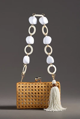 Serpui Lilith Wicker Clutch Shoulder Bag