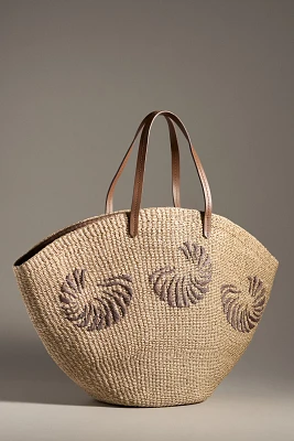 POOLSIDE Anna Embroidered Woven Tote