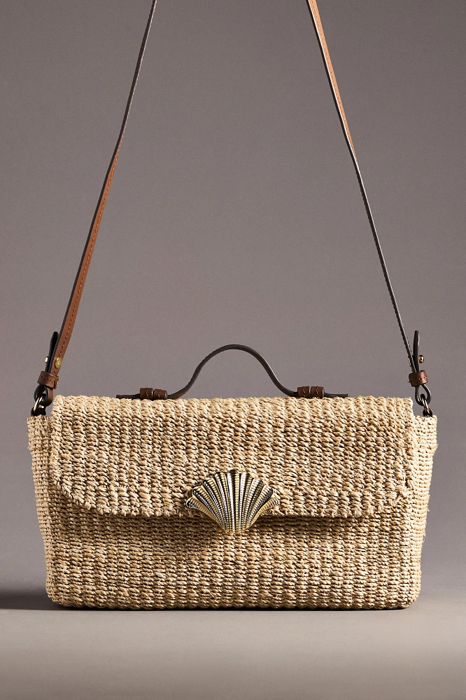 POOLSIDE Harper Shell Straw Bag