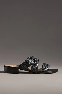 By Anthropologie Raffia Buckle Sandals