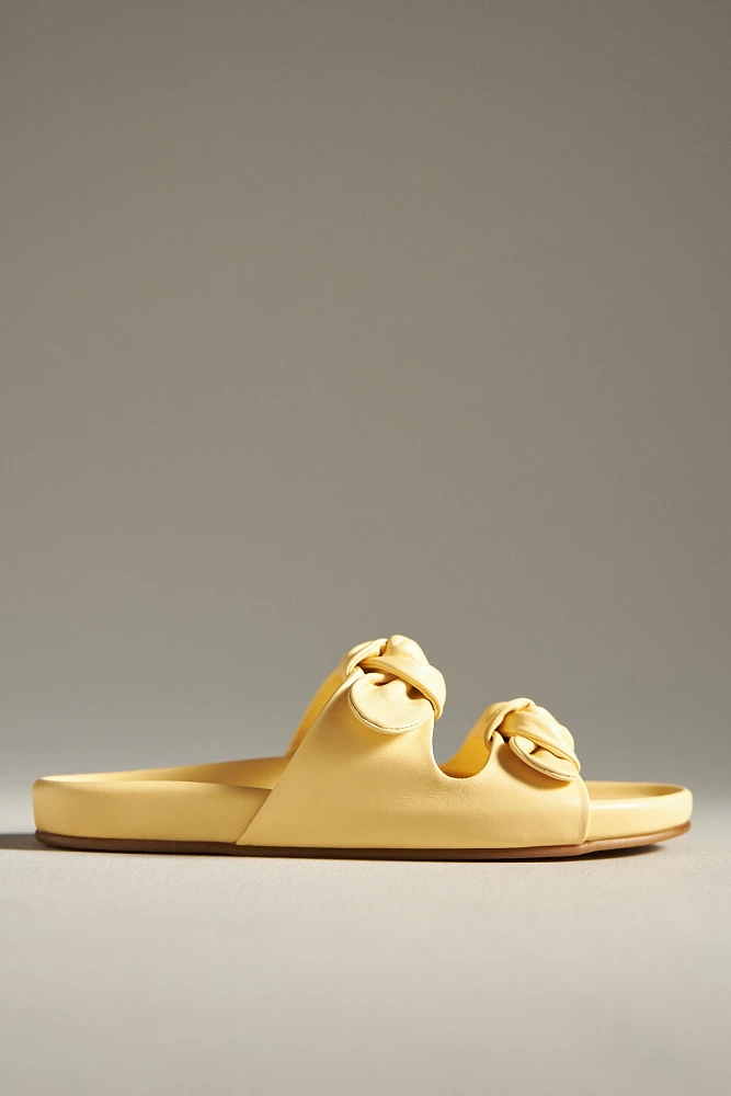 beek Coquette Bow Leather Slide Sandals