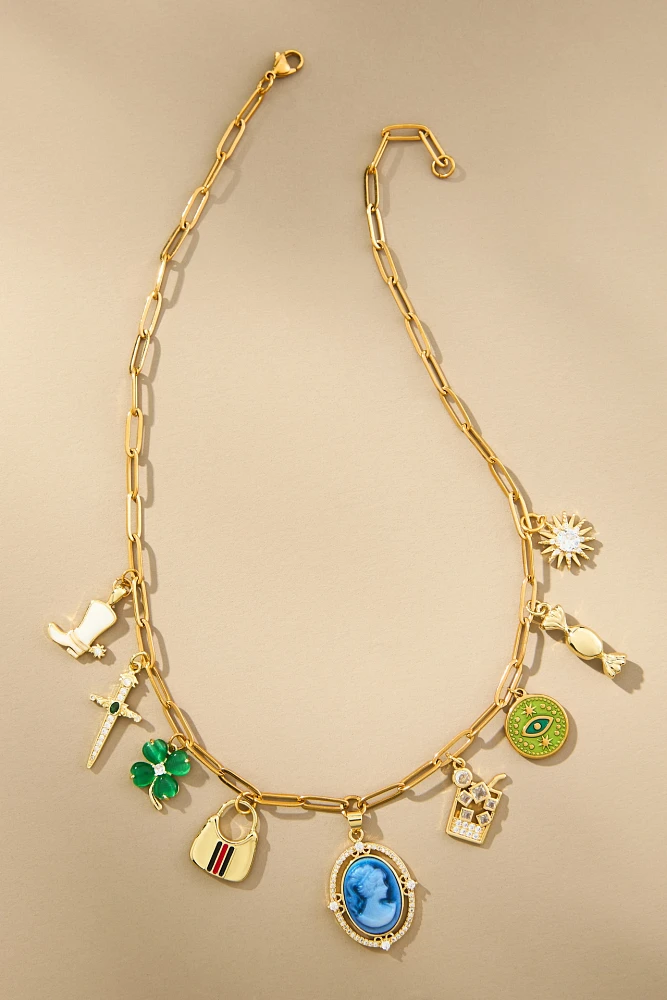 Janey Bee Jems Medium Paperclip Chain One-Of-A-Kind Charm Necklace