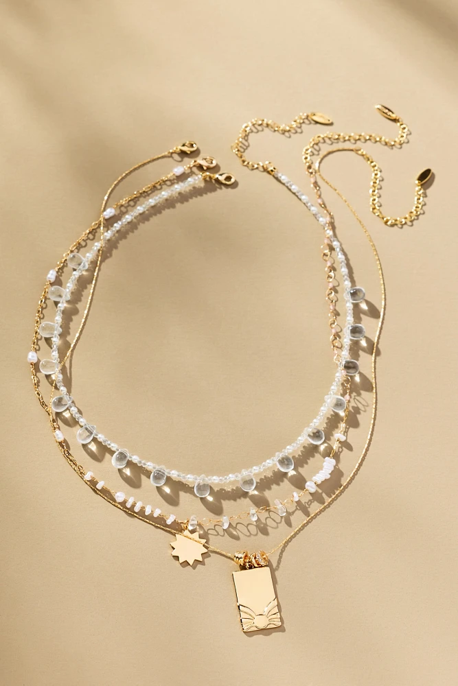 Shades of Sea Layered Necklaces: Charm Edition