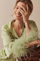 Hutch Faux-Feather Trim Short Pajama Set