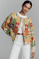 Maeve Veggie-Embellished Cardigan Sweater
