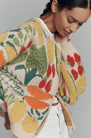 Maeve Veggie-Embellished Cardigan Sweater