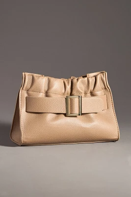 Pebbled Buckle Clutch