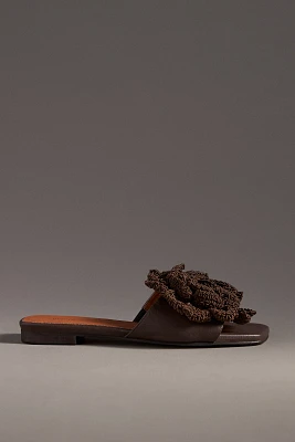 Maeve Crochet Flower Slide Sandals