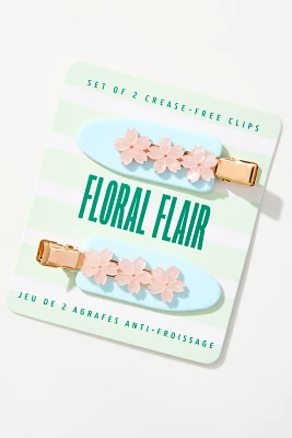 Floral Flair Crease-Free Hair Clips, Set of 2