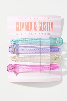 Glimmer & Glisten Alligator Hair Clips, Set of 4