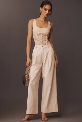 Cami NYC Jetta High-Rise Pleated Wide-Leg Trouser Pants