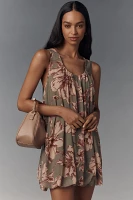 Sarah Hann Printed Mesh Bubble-Hem Tunic