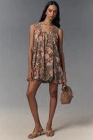 Sarah Hann Printed Mesh Bubble-Hem Tunic