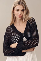 Maeve Crochet Lace-Up Cardigan Sweater