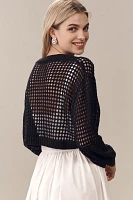 Maeve Crochet Lace-Up Cardigan Sweater