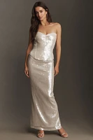 Mare Sequin Shine Column Maxi Skirt