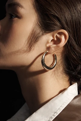 Moon Hoop Earrings