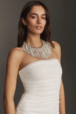 Vieste Rosa Sensational Sparkle & Pearl Fringe Necklace