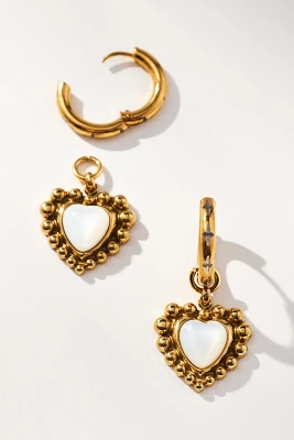 NOTTE Jewelry Amore Mio Heart Huggie Hoop Earrings
