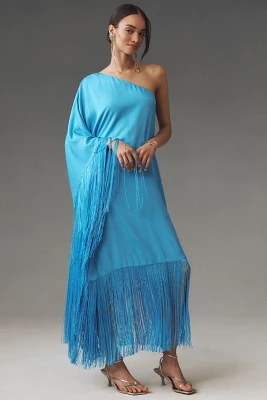 Mare Gemma One-Shoulder Fringe Midi Dress
