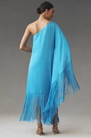 Mare Gemma One-Shoulder Fringe Midi Dress
