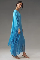 Mare Gemma One-Shoulder Fringe Midi Dress
