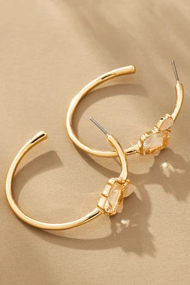 Double Stone Hoop Earrings
