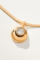 Delicate Crystal Bezel Necklace