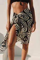 By Anthropologie Printed Silk Chiffon Sarong Skirt