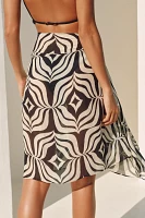 By Anthropologie Printed Silk Chiffon Sarong Skirt