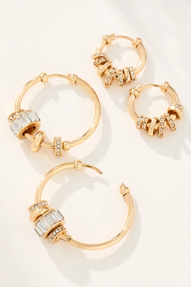 By Anthropologie Charm Hoop Earrings, Set of 2