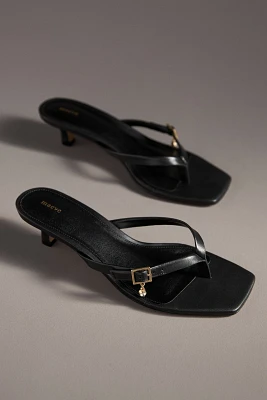 Maeve Thong Buckle Kitten Heels