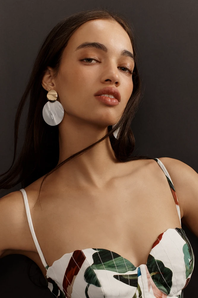 Shaped Pearl Drop Earrings