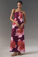 BHLDN Strapless Floral Column Maxi Dress