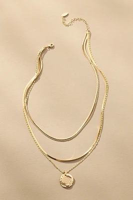 Layered Coin Charm Necklace