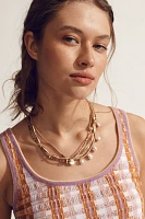 Delicate Pearl Metal Necklace