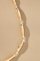 Delicate Pearl Metal Necklace
