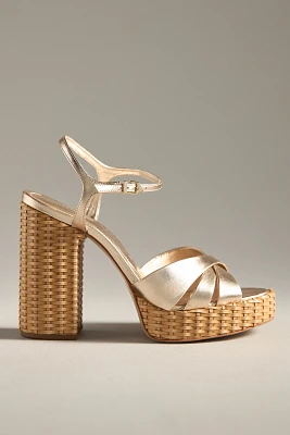 Schutz Keefa Straw Platform Heels