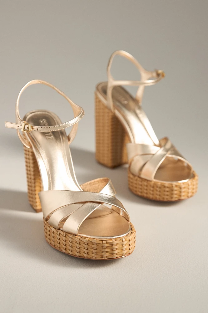 Schutz Keefa Straw Platform Heels