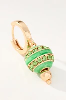 Crystal Beaded Charm Huggie Hoop Earrings