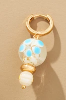 Mismatched Beaded Charm Huggie Hoop Earrings