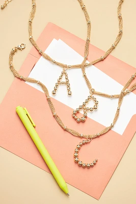Beaded Letter Monogram Necklace