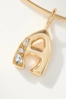 Crystal-Embellished Bubble Letter Monogram Collar Necklace