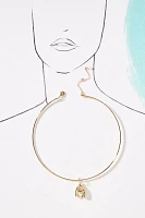 Crystal-Embellished Bubble Letter Monogram Collar Necklace
