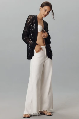 By Anthropologie Shell-Embellished Cardigan Sweater