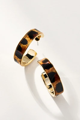 Animal Print Large Hoop Earrings