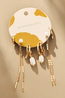 Mixed Pearl Huggie & Drop Earrings