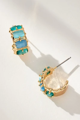 Crystal Baguette Huggie Hoop Earrings